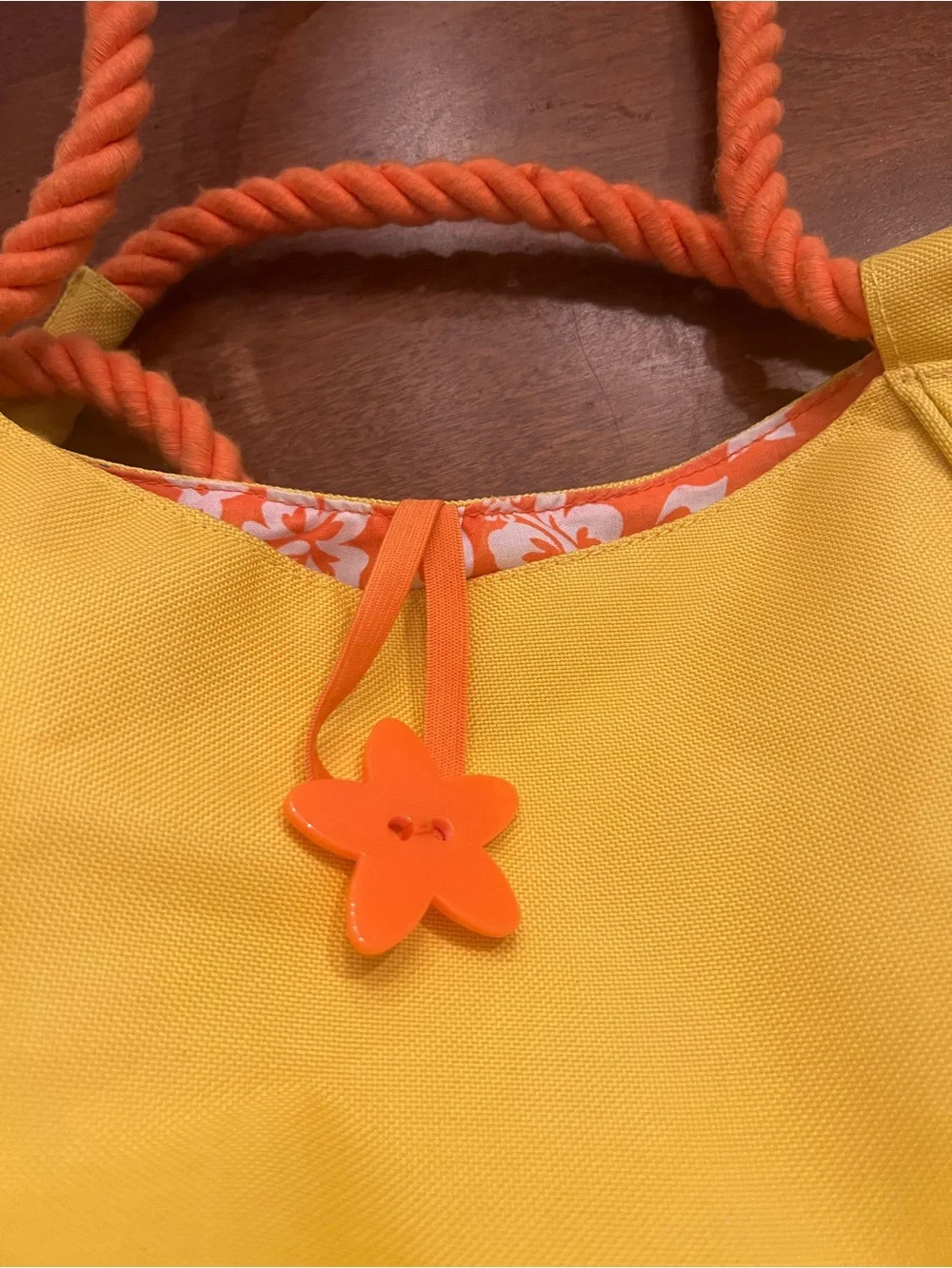 Yellow Clarin Women’s Beach Tote Bag with Rope Handles
